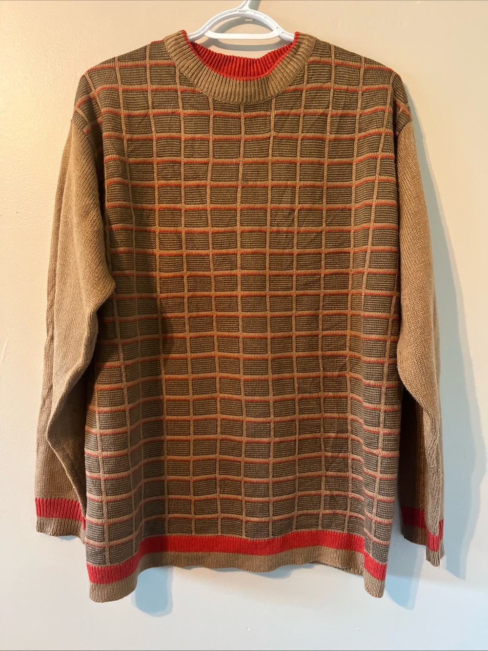 A Adam’s & Spire Men’s Vintage Grandpa Sweater Brown Orange Medium Retro